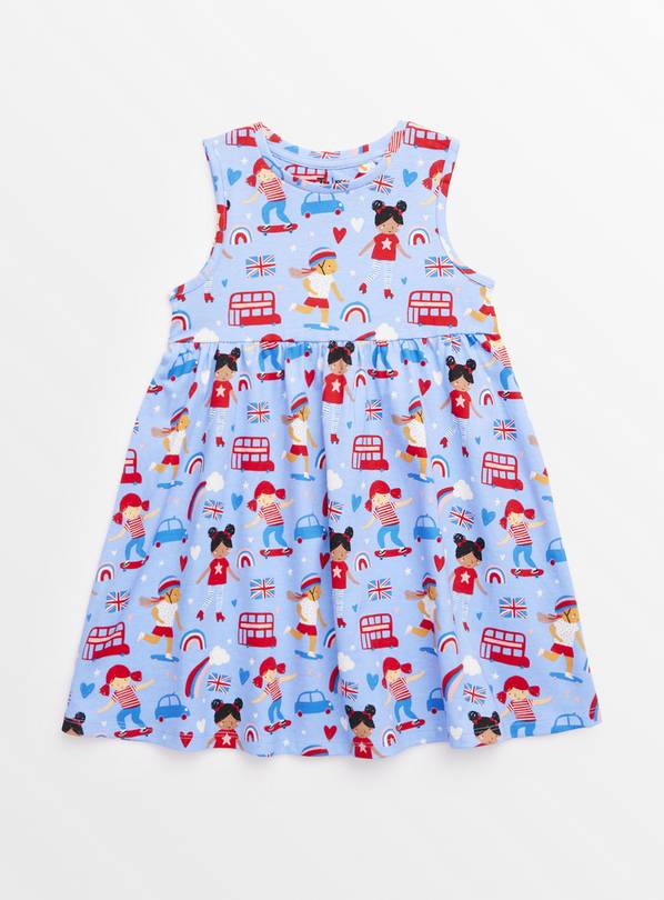 Blue Jersey Dress 3-4 years